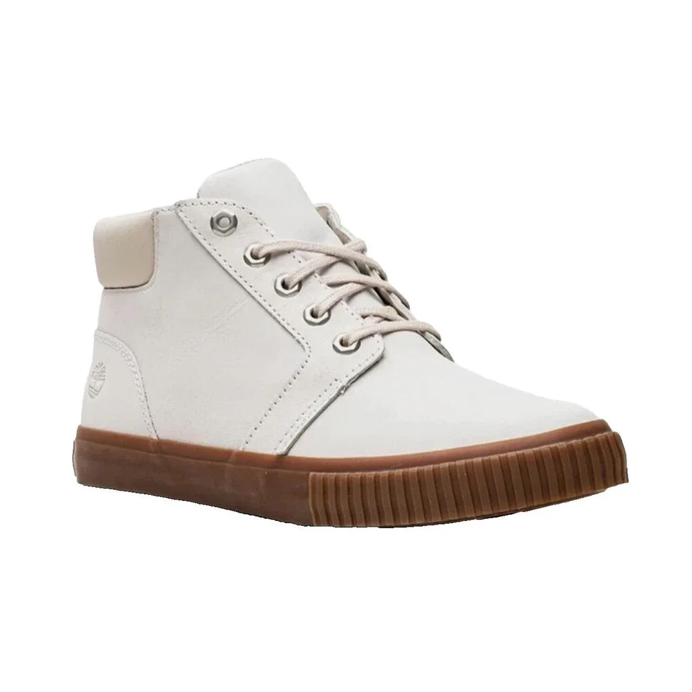 Timberland Women's Skyla Bay Chukka White Nubuck Boots Leather A2R69 Sz 7.5 NEW